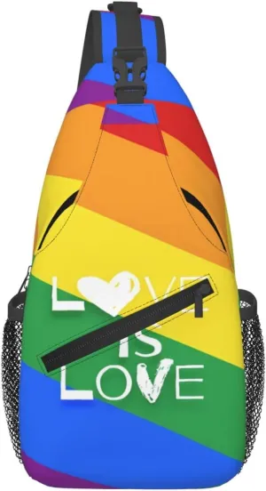 Lgbt Pride Rainbow Gay Love Is Love Pride Day Chest Sling Bag Crossbody Shoulder Backpack Bag Gym Cycling Daypack Travel Hiking Cross Bag