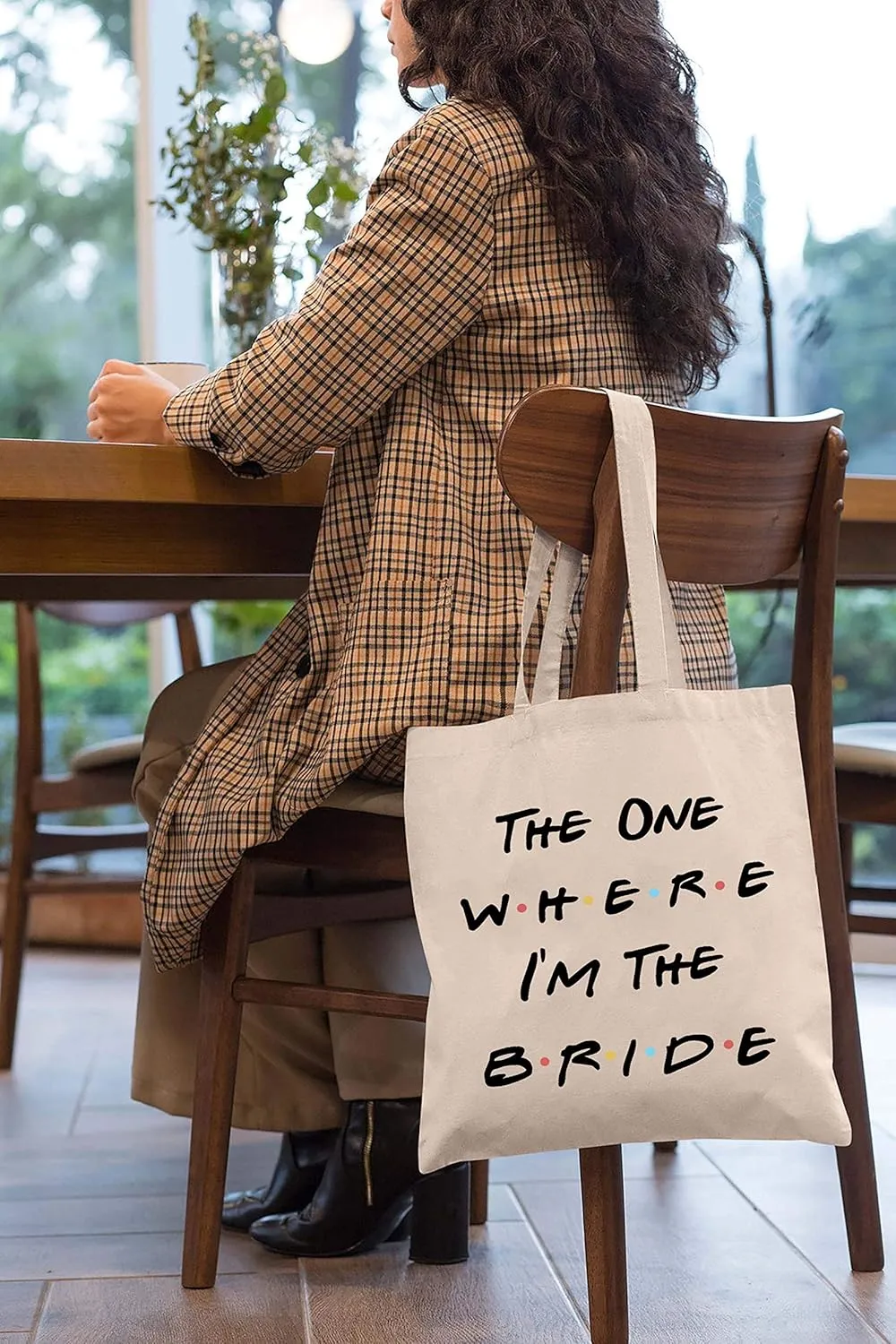 LIBIHUA Bride Gift,Engagement Gift,Bride to Be,Newly Engaged,Bridal Shower Present,Bachelorette Party Present,Reusable Shoulder Bag,Shopping Tote Bag-The One Where I'm the Bride