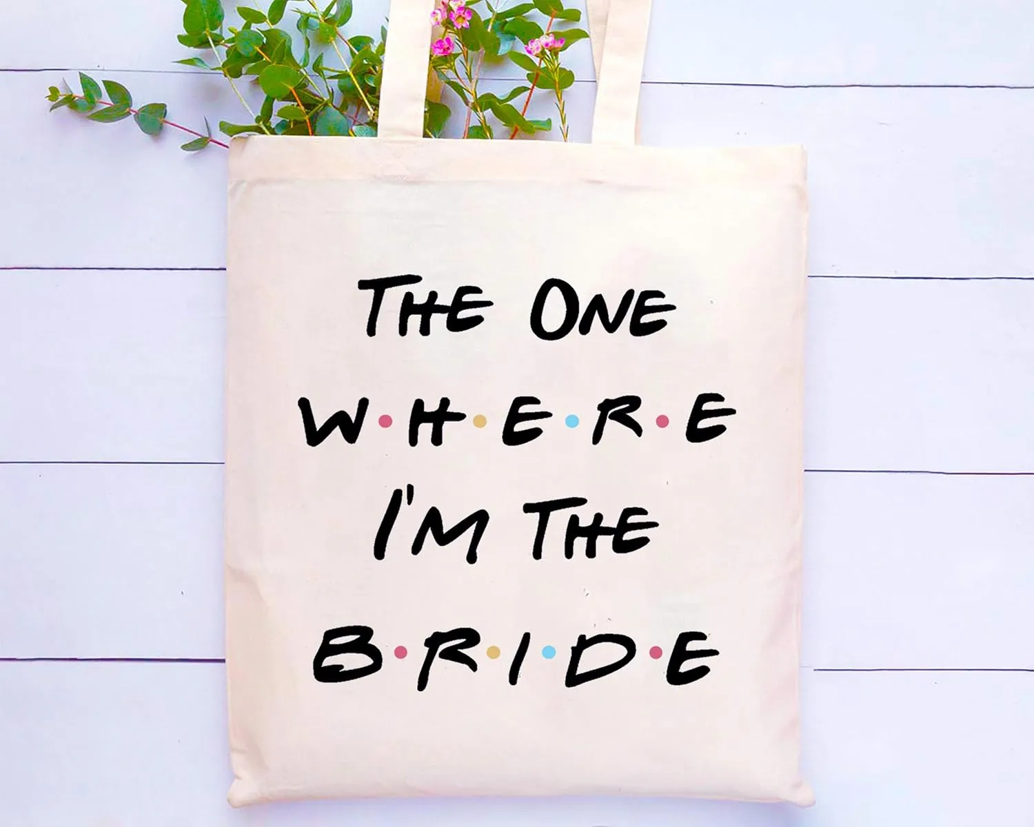 LIBIHUA Bride Gift,Engagement Gift,Bride to Be,Newly Engaged,Bridal Shower Present,Bachelorette Party Present,Reusable Shoulder Bag,Shopping Tote Bag-The One Where I'm the Bride