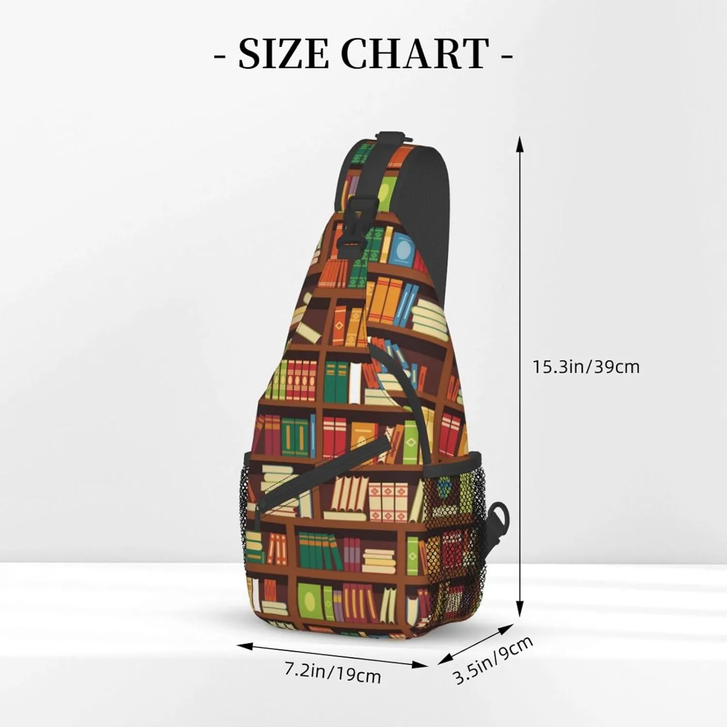 Library Crossbody Bag Books Shoulder Bag Funny Backpack Sling Bag Chest Casual Daypack for Outdoor