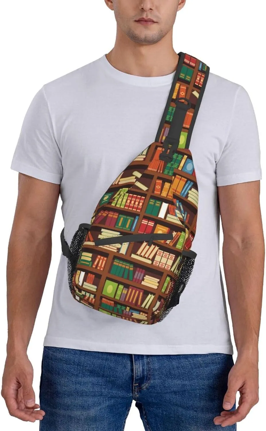 Library Crossbody Bag Books Shoulder Bag Funny Backpack Sling Bag Chest Casual Daypack for Outdoor