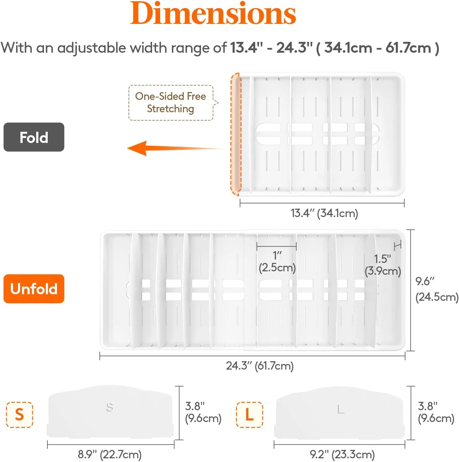 Lifewit Lid Organizers for Cabinet Adjustable, Extra Large 13-24" Food Storage Container Lid Divider with 8 Inserts & 21 Compartments, Plastic Lid Holder Inside Cabinet in Kitchen/Pantry Organization