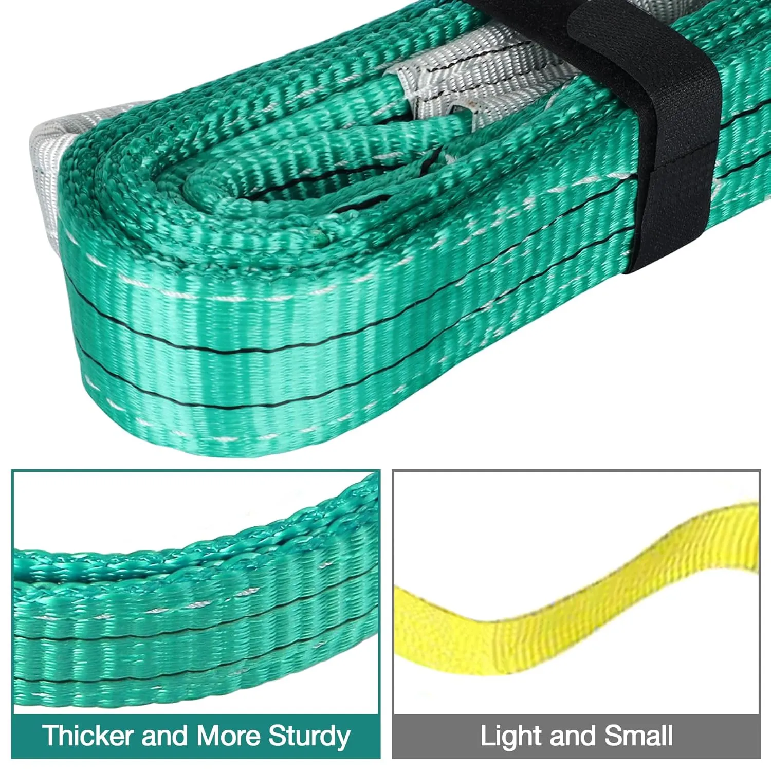 Lift Sling Straps,2" x 8' 2-Ply Heavy Duty Lift Slings,Polyester Lifting Sling Strap Not Nylon Tree Saver Recovery Strap Web Sling Rigging Moving Tow Hoist Gear Straps 6400lb 5100lb 12800lb