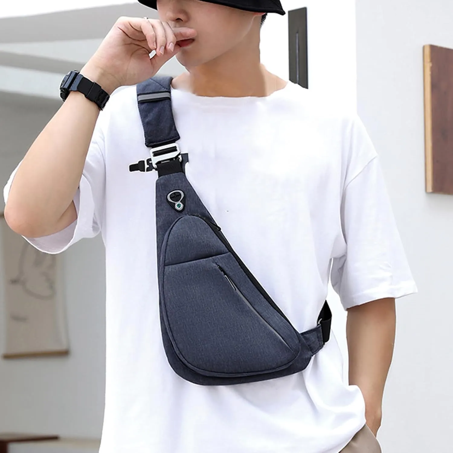 Lightweight Anti-Theft Men's Crossbody Chest Bag Multifunctional Outdoor Travel Shoulder Backpack Waterproof