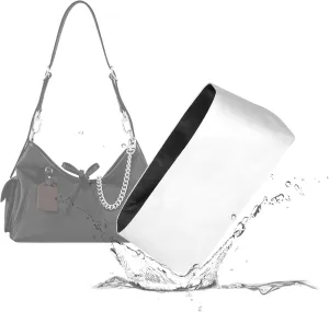 Lightweight Purse Insert Fit for LV Carryall Cargo, Waterproof Dupontpaper Surface and Silky Satin Lining (Vibe MM, Black)