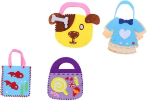 LIOOBO Educational Boys and Kit 4pcs DIY Non-Woven Bag Material Handmade Bag Making Supplies