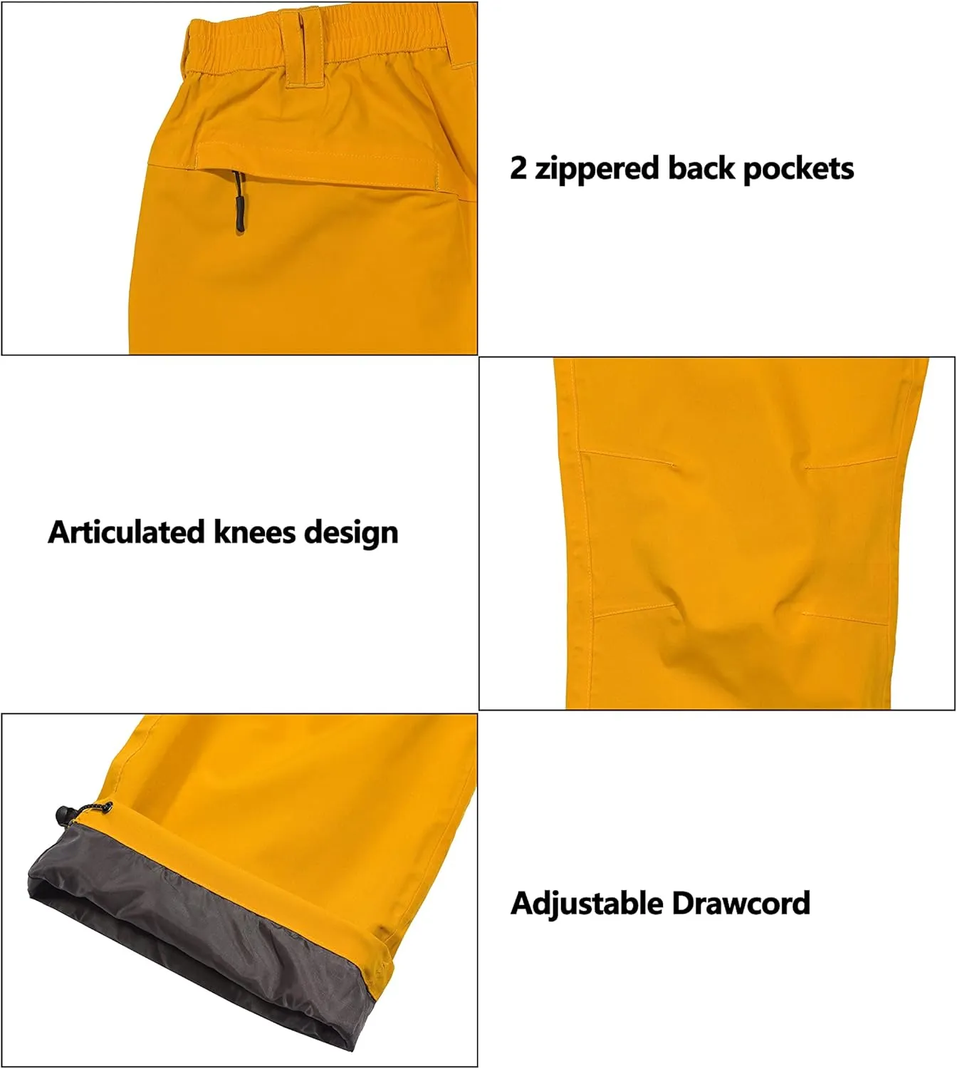 Little Donkey Andy Mens Rain Pants Waterproof Lightweight Breathable Rainproof Pants for Hiking Golf Fishing