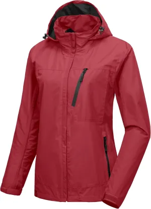Little Donkey Andy Women's Waterproof Rain Jacket with Hood Breathable Lightweight Windbreaker Rain Shell Coat