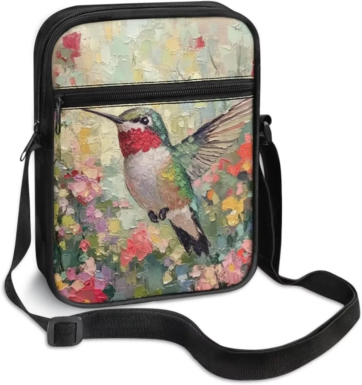 Little Messenger Bag Women's Lightweight Adjustable Strap Crossbody Purse with Zipper Pockets