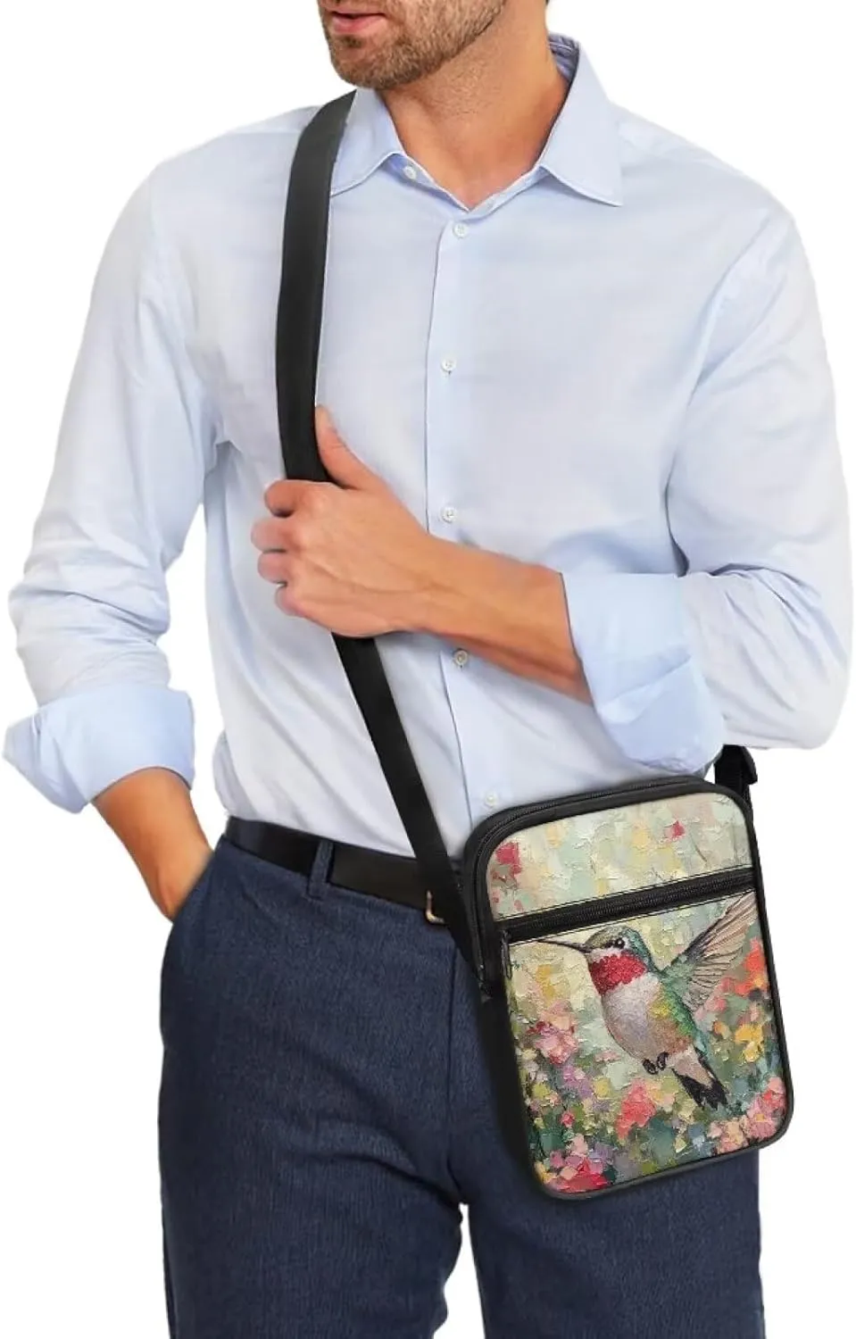 Little Messenger Bag Women's Lightweight Adjustable Strap Crossbody Purse with Zipper Pockets