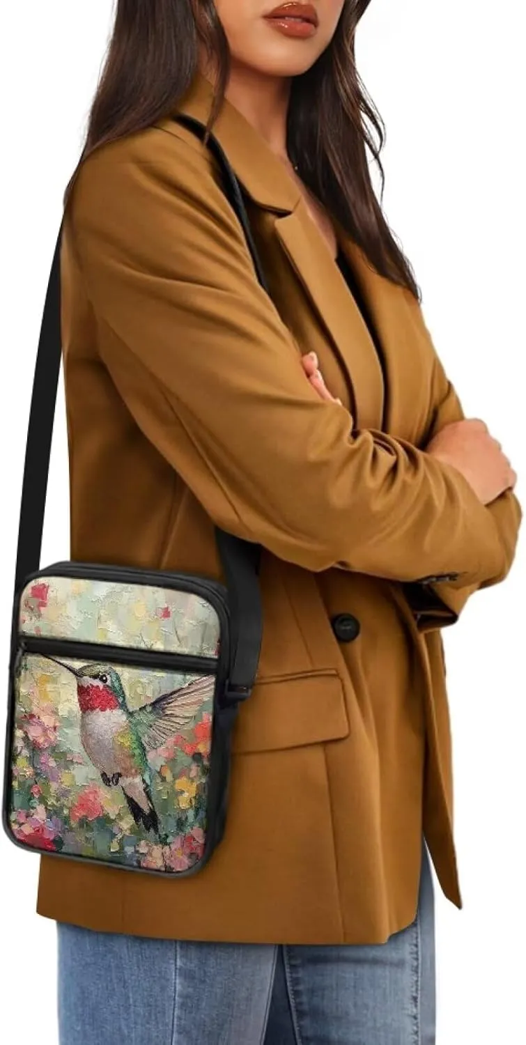 Little Messenger Bag Women's Lightweight Adjustable Strap Crossbody Purse with Zipper Pockets