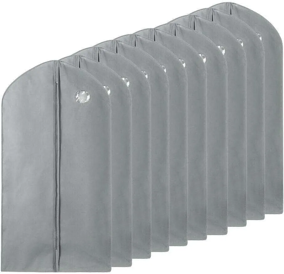 LKOP 10Pcs 40" Garment Bag, Black Garment-shoulder-covers Clothes bags Storage bins Closet organizers and storage Shoe organizer Travel accessories Organization and storage Shoe storage Closet