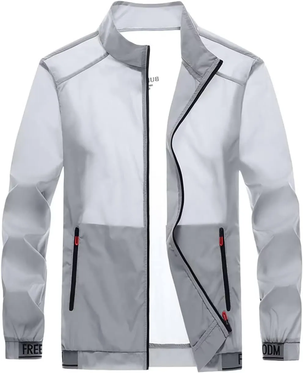 LOEBKE Sun Protection Clothing Men - Summer Ultra-thin Breathable Men's Jacket Outdoor Fishing Camping Windbreaker