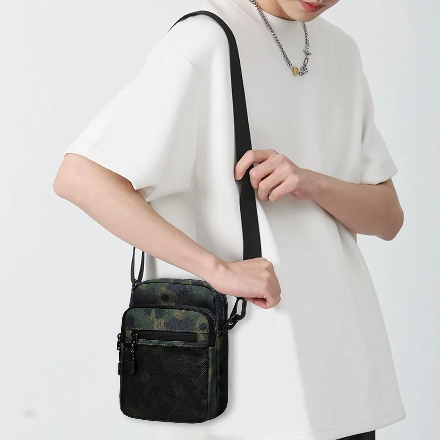 Lohol Small Messenger Bag for Men Women, Water Resistant Adjustable Crossbody Sling bag Purse for Travel Sports