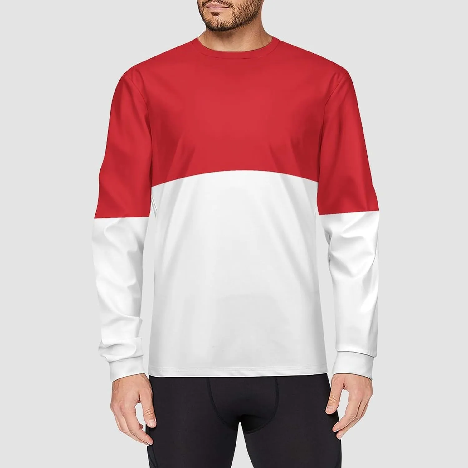 Long Sleeve Cycling Jersey Breathable Crewneck Mountain Bike Pullover Shirts Jacket