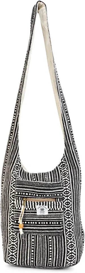 LONGING TO BUY Hemp Messenger Crossbody Sling Bag - Unisex Beach Party Bag