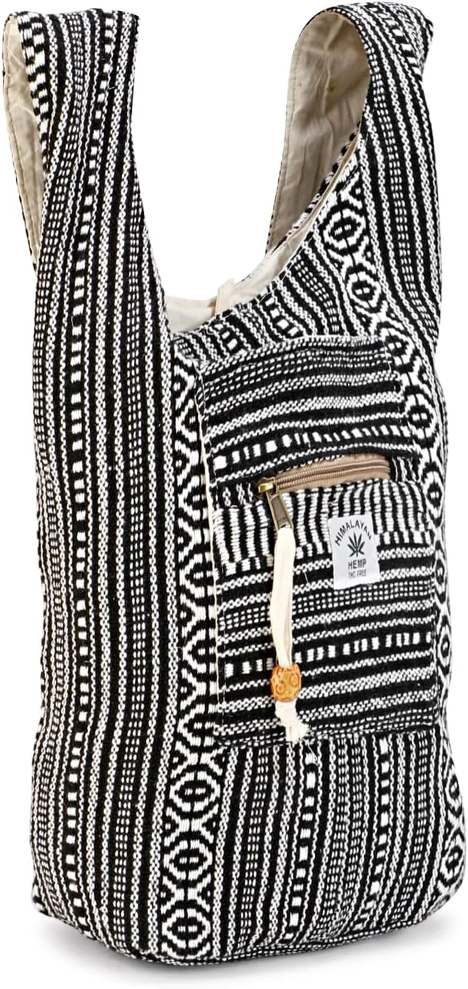 LONGING TO BUY Hemp Messenger Crossbody Sling Bag - Unisex Beach Party Bag