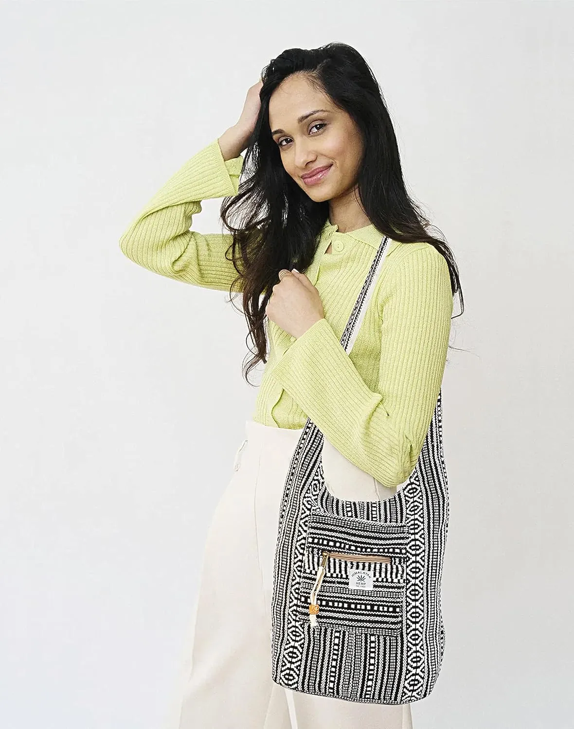 LONGING TO BUY Hemp Messenger Crossbody Sling Bag - Unisex Beach Party Bag