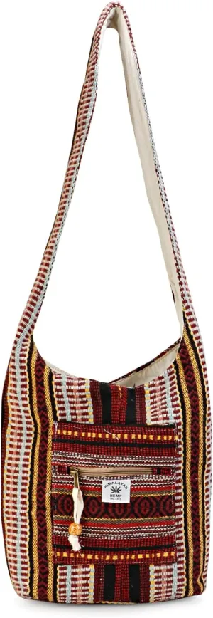 LONGING TO BUY Hemp Messenger Crossbody Sling Bag - Unisex Beach Party Bag
