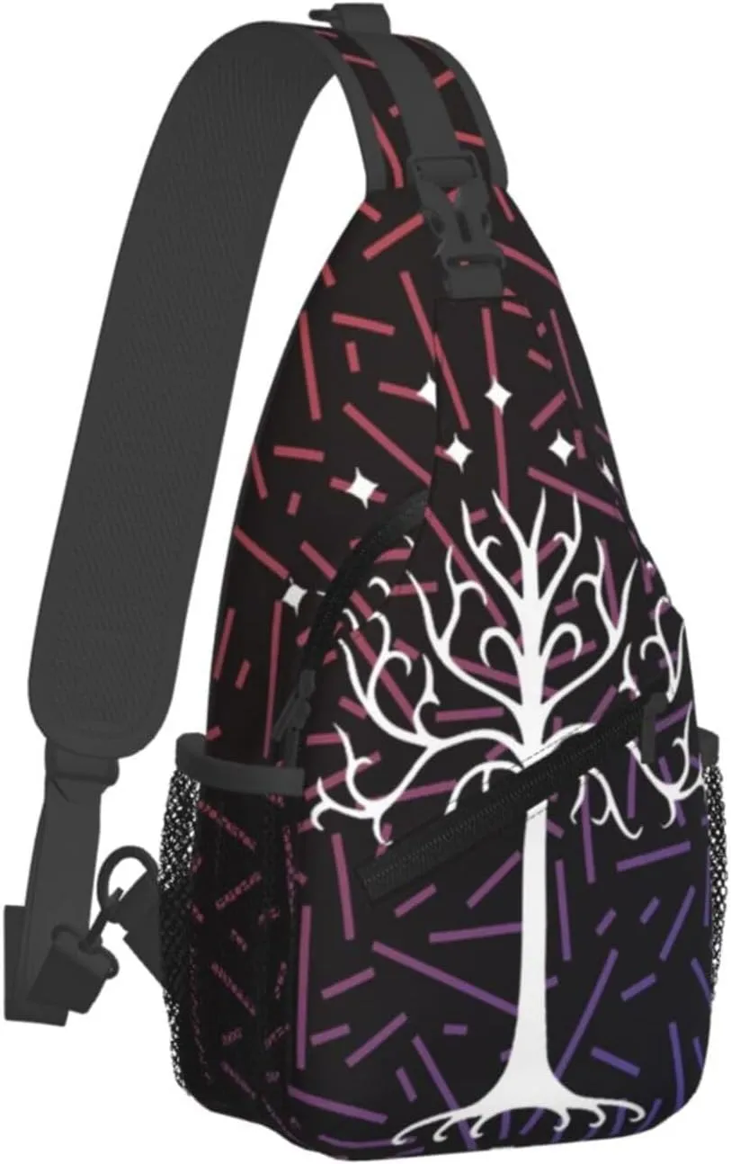 Lord Of The Rings Tree Small Crossbody Backpack Sling Bag For Men Women Mini One Shoulder Chest Bags Gym Sport Travel Hiking Daypack