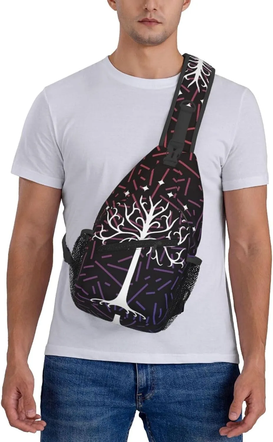 Lord Of The Rings Tree Small Crossbody Backpack Sling Bag For Men Women Mini One Shoulder Chest Bags Gym Sport Travel Hiking Daypack