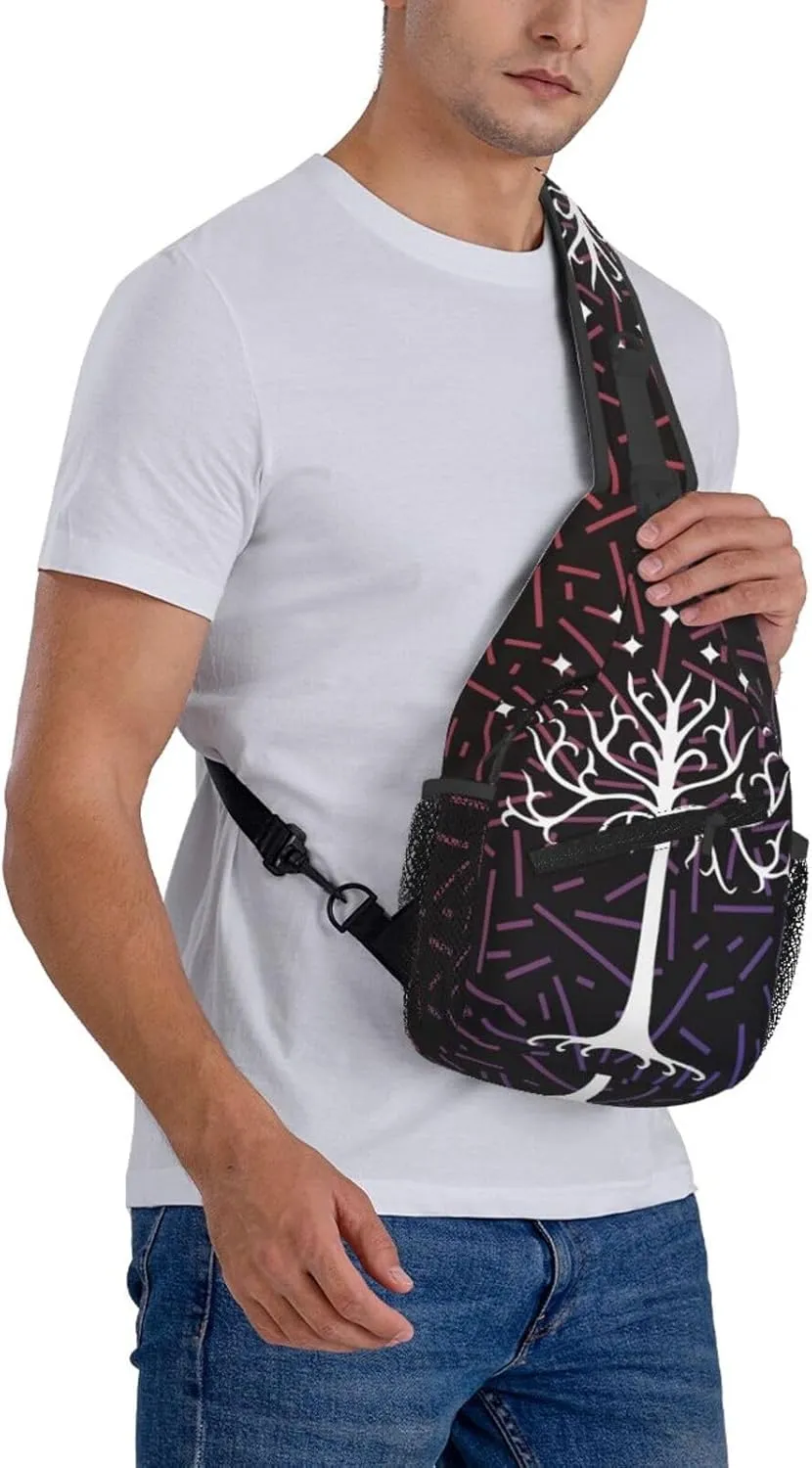Lord Of The Rings Tree Small Crossbody Backpack Sling Bag For Men Women Mini One Shoulder Chest Bags Gym Sport Travel Hiking Daypack