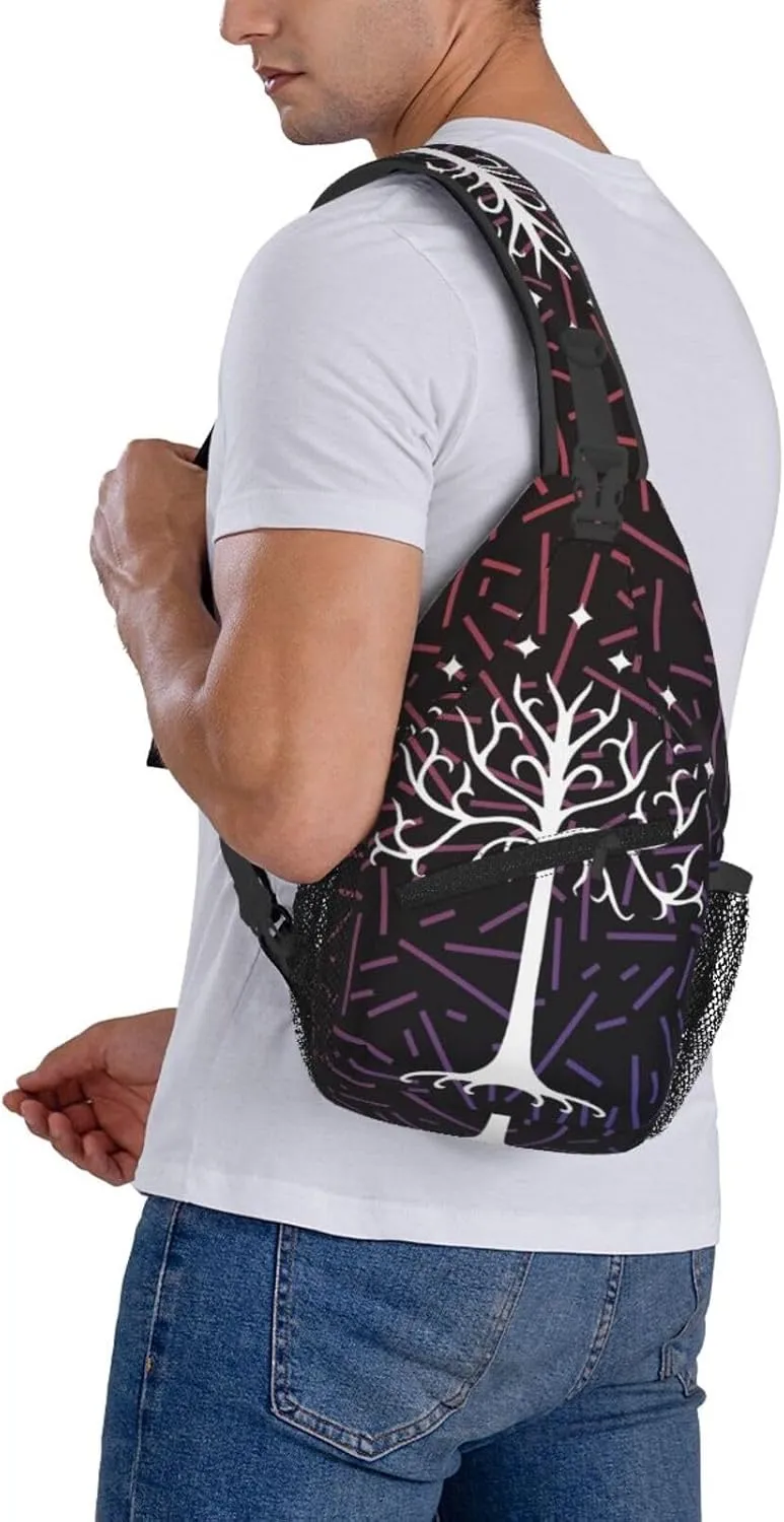 Lord Of The Rings Tree Small Crossbody Backpack Sling Bag For Men Women Mini One Shoulder Chest Bags Gym Sport Travel Hiking Daypack