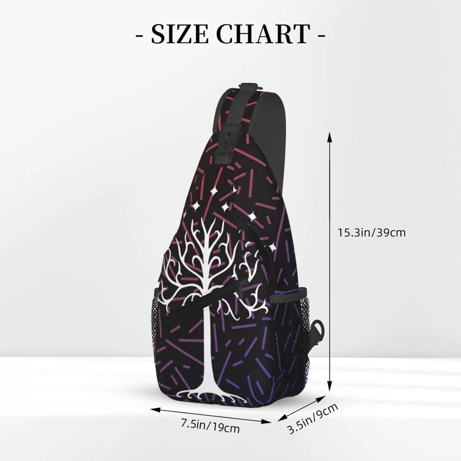 Lord Of The Rings Tree Small Crossbody Backpack Sling Bag For Men Women Mini One Shoulder Chest Bags Gym Sport Travel Hiking Daypack
