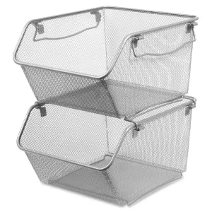 Lorell Mesh Stacking Storage Bin
