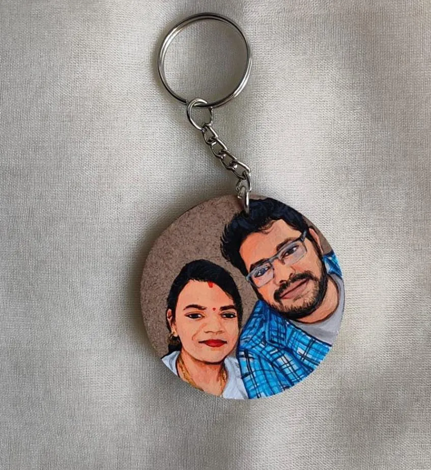 LoveLink Handpainted Couple Key Ring
