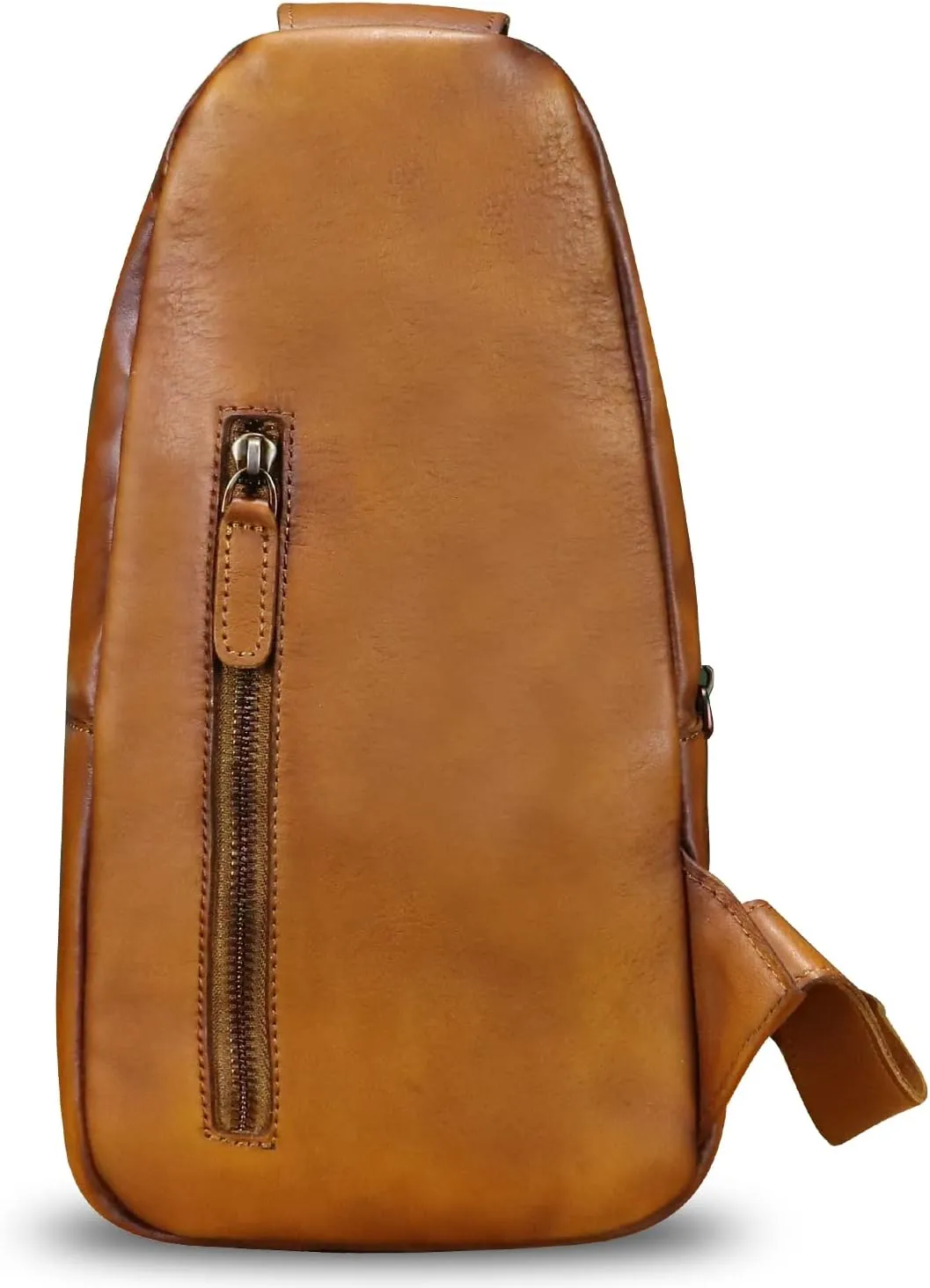 LRTO Genuine Leather Silng Bag for Men and Women Fashion Real Leather Sling Backpack Shoulder Crossbody Bag Chest Purse