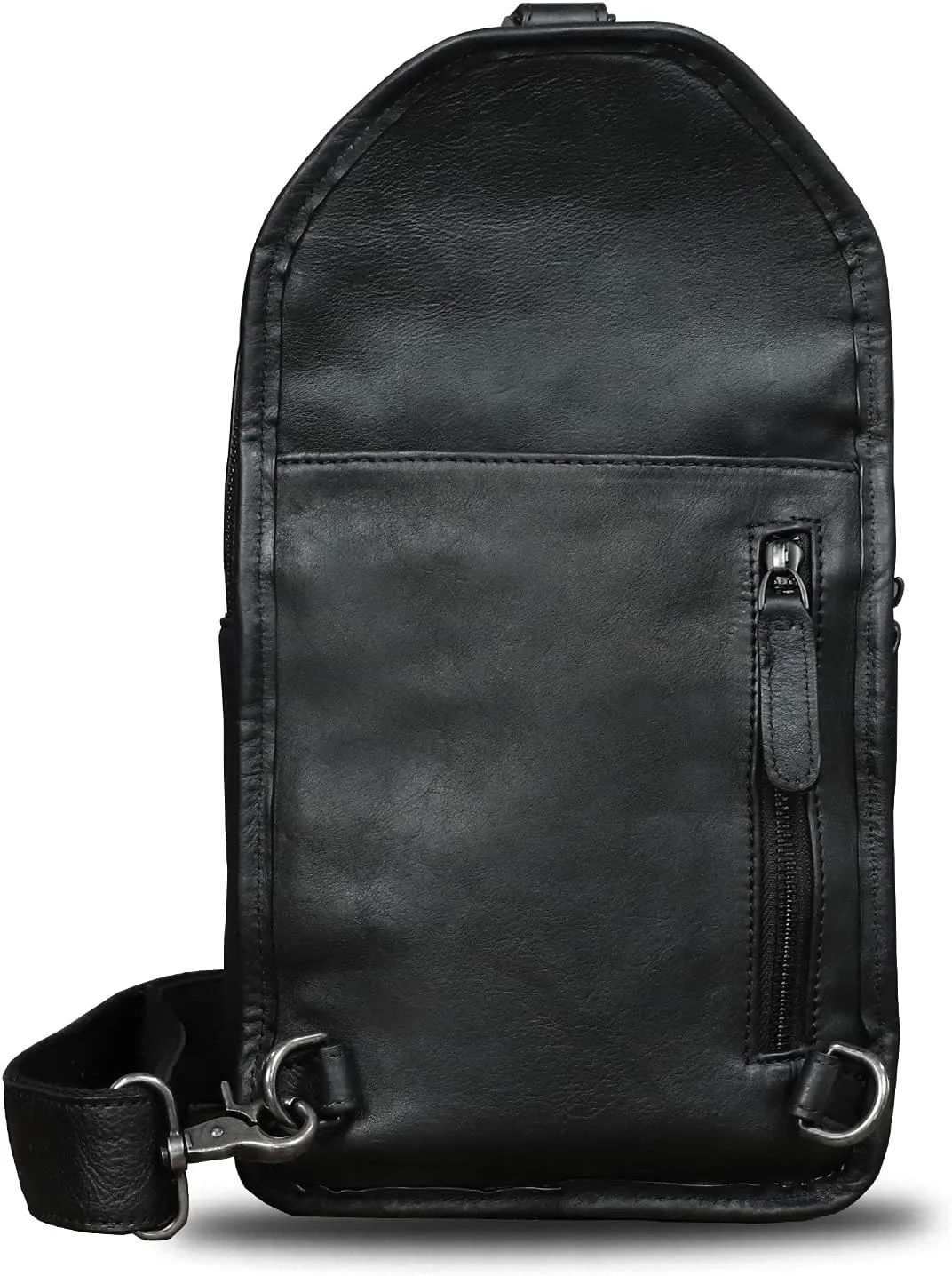 LRTO Genuine Leather Silng Bag for Men and Women Retro Leather Sling Backpack Purse Shoulder Crossbody Bag Chest Bag
