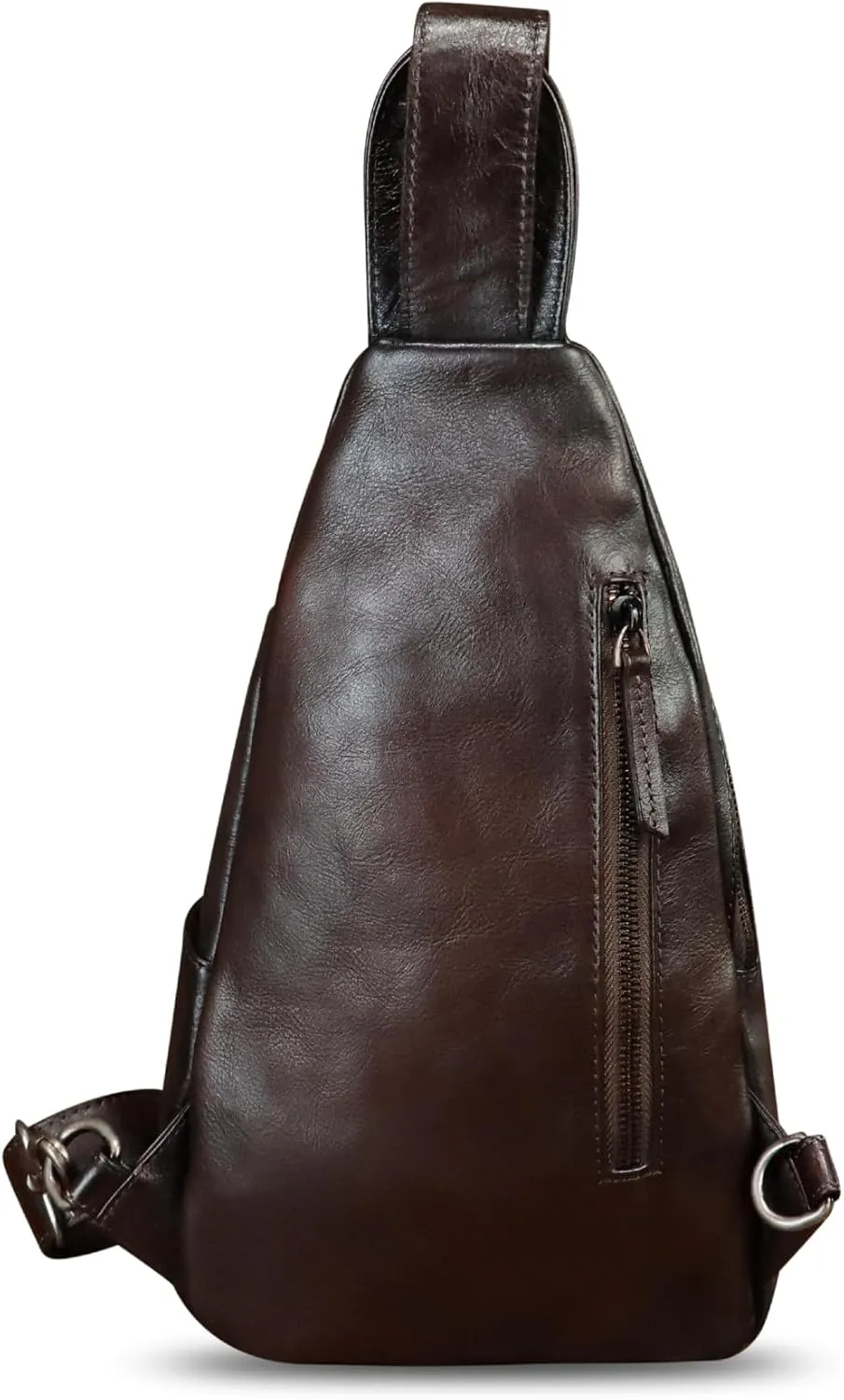 LRTO Genuine Leather Silng Bag for Men and Women Vintage Leather Sling Backpack Purse Shoulder Crossbody Bag Chest Bag
