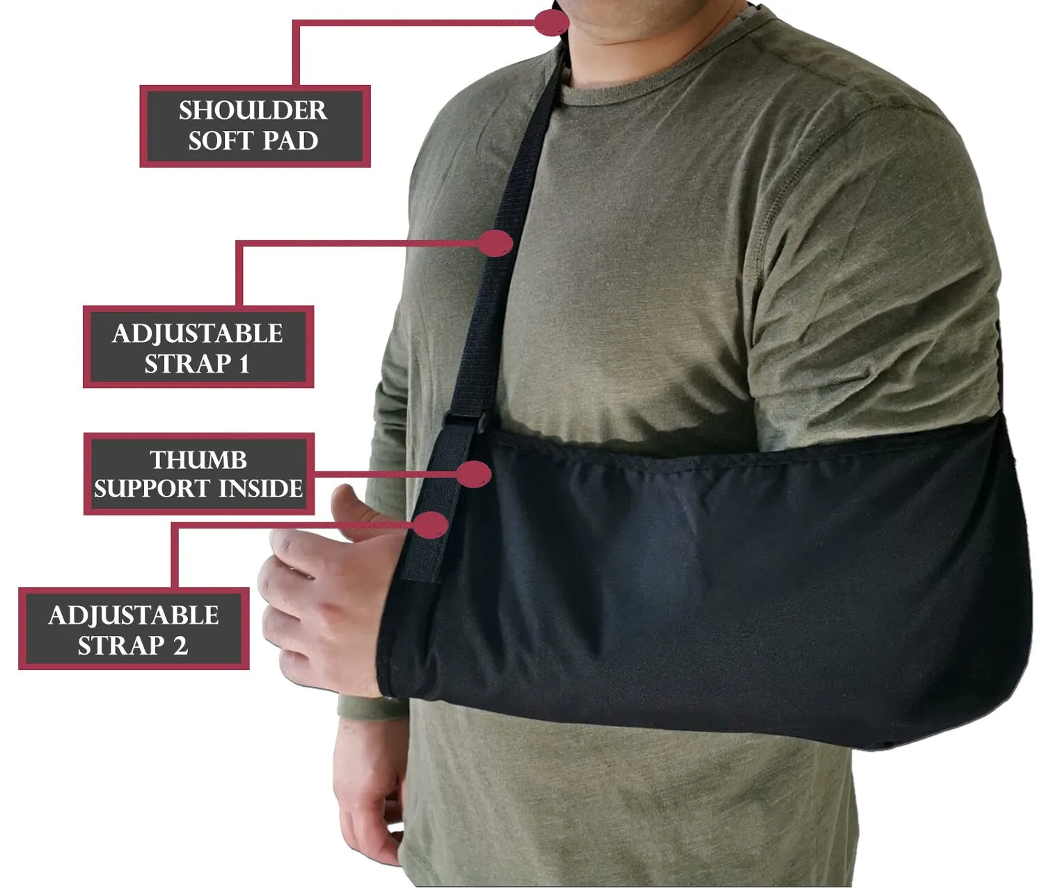 LTG PRO® Breathable Arm Sling Shoulder Immobilizer Bracing Elbow Support Strap