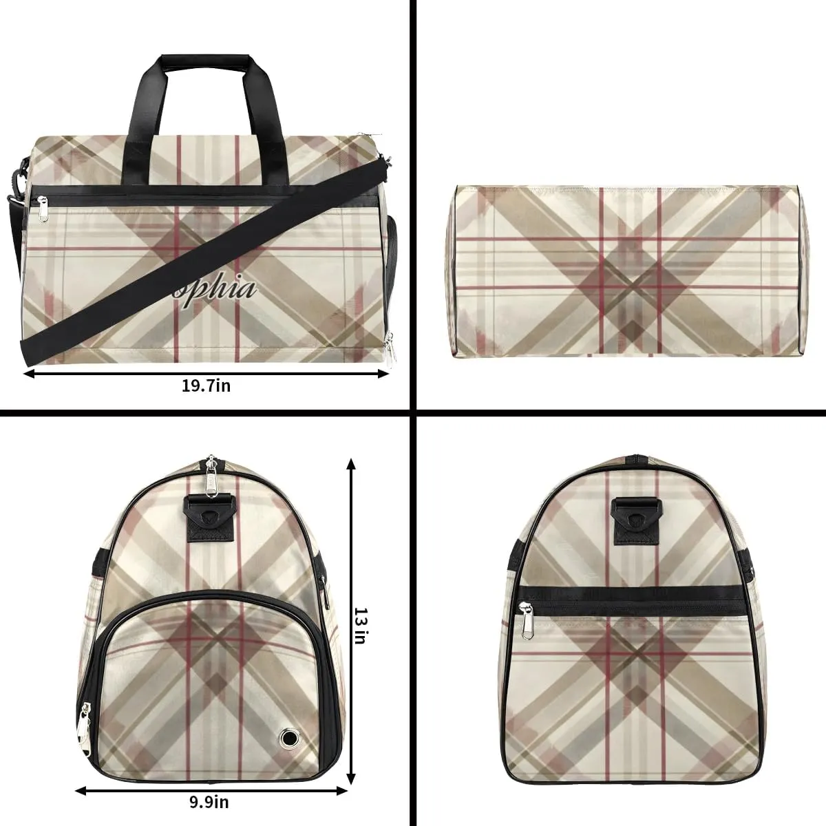 Luggage Bag for Women Overnight Bag for Adults Custom Large Duffel Bags Travel Bag Gym Bag for Training Soccer Swim Yoga Travel Red Lines Sports Duffel Bag
