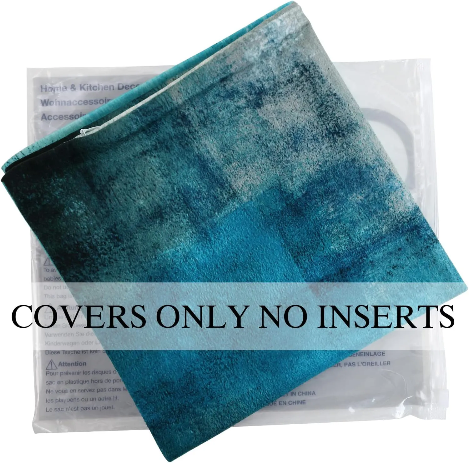 Lumbar Throw Pillow Covers,Pack of 2 Soft Velvet Decorative Cushion Cover for Sofa Bedroom Car (22X22 inch, Turquoise)