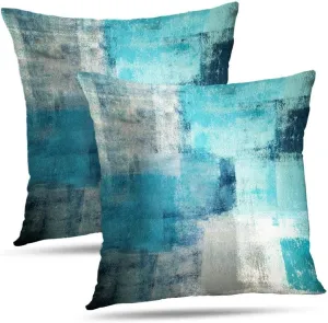 Lumbar Throw Pillow Covers,Pack of 2 Soft Velvet Decorative Cushion Cover for Sofa Bedroom Car (22X22 inch, Turquoise)