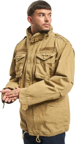 M-65 Giant Jacket - Breathable Field Jacket for Man, with Removable Inner Lining and Concealed Hood, Camel - 4XL