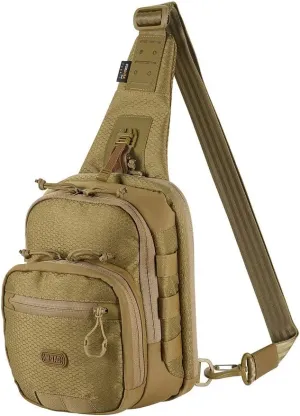 M-Tac Elite Cross Bag Slim - Tactical Crossbody Sling Backpack for Man with CCW Concealed Carry (Coyote, Slim)