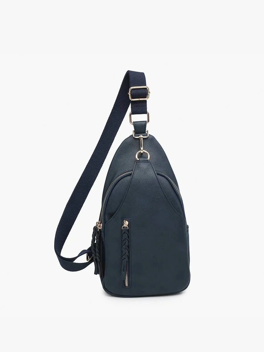 M2342 Nikki Dual Compartment Sling Pack Bag: Chocolate