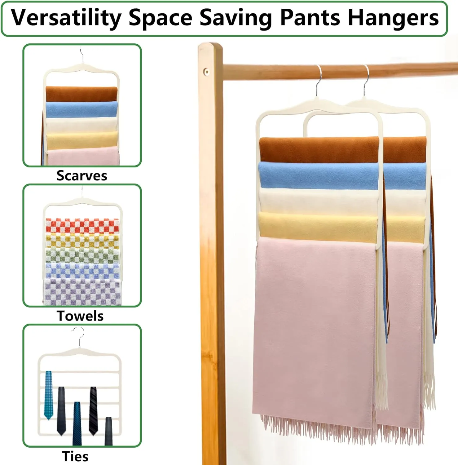 Magic Pants Velvet Hangers for Organization and Storage - Space Saving, 5 Pack Dorm Room Essentials for College Students Girls
