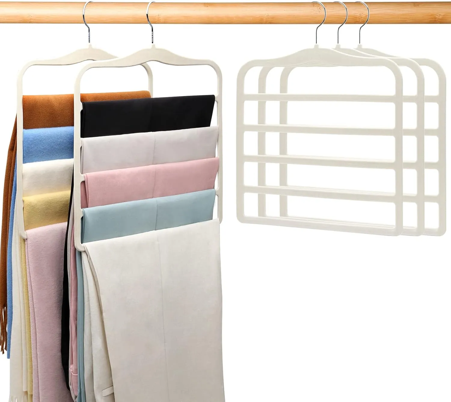Magic Pants Velvet Hangers for Organization and Storage - Space Saving, 5 Pack Dorm Room Essentials for College Students Girls