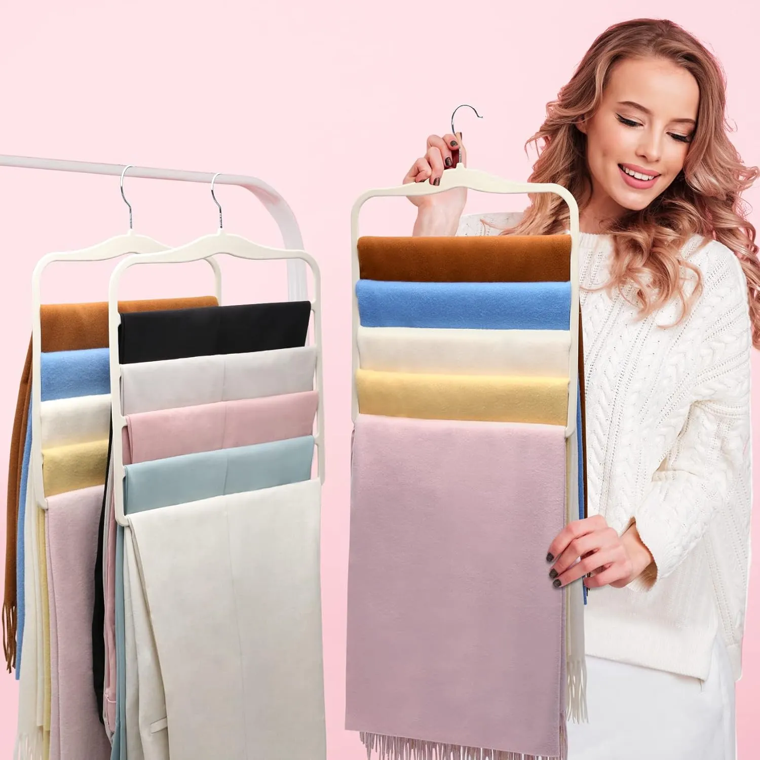 Magic Pants Velvet Hangers for Organization and Storage - Space Saving, 5 Pack Dorm Room Essentials for College Students Girls