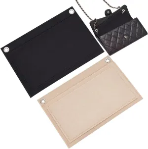 MAGICALCUTDIE 2 Colors Felt Purse Organizer Insert Envelope Shaper Liner Felt Handbag Tote Bag Divider Pocket Inside Bag in Bag with Eyelets for Clutch Envelope Conversion 5.9x8.66