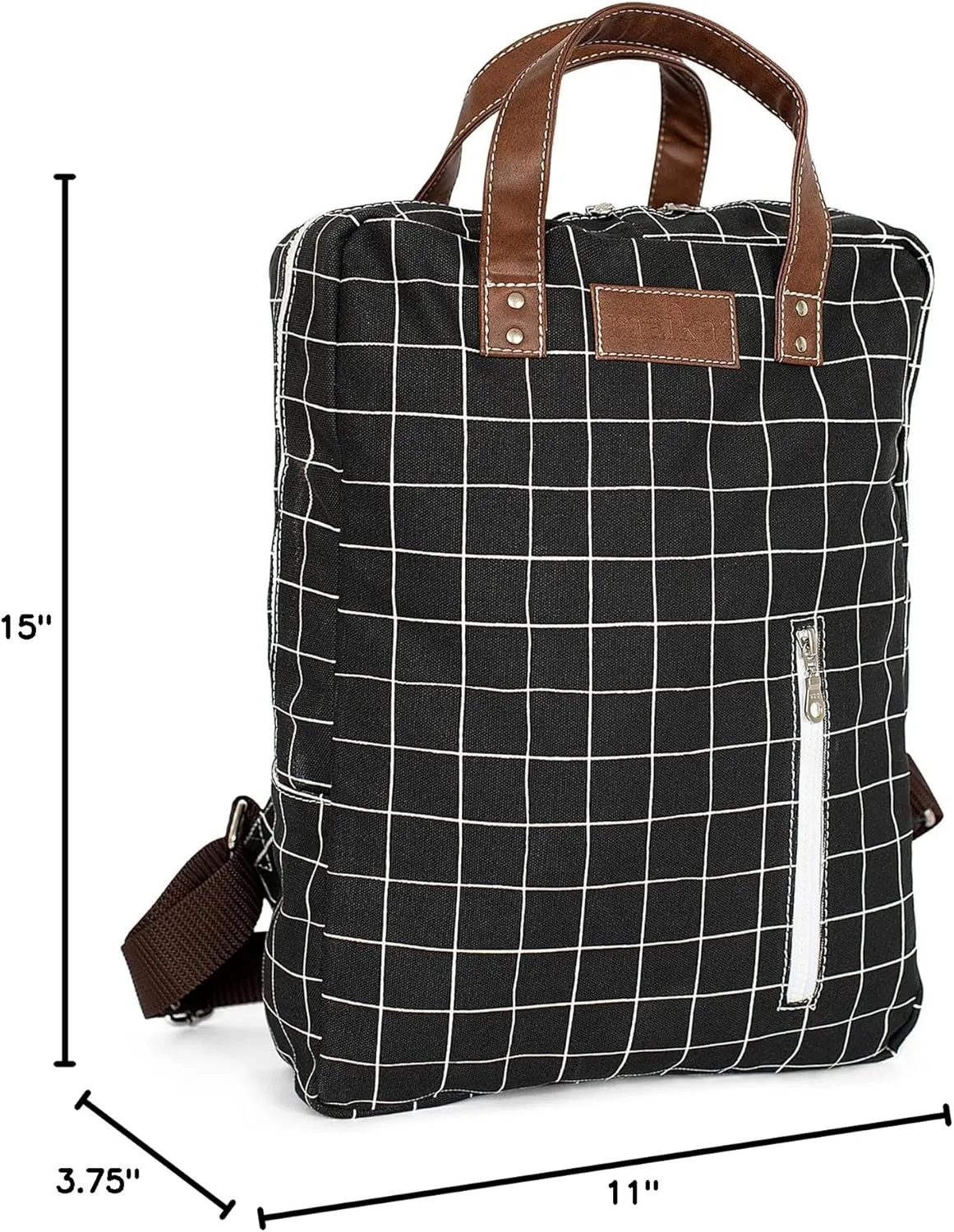 maika Recycled Canvas Zippered Backpack, Belvedere