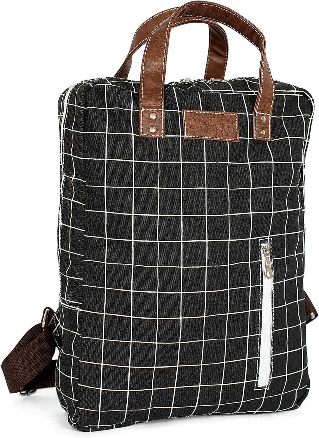 maika Recycled Canvas Zippered Backpack, Belvedere