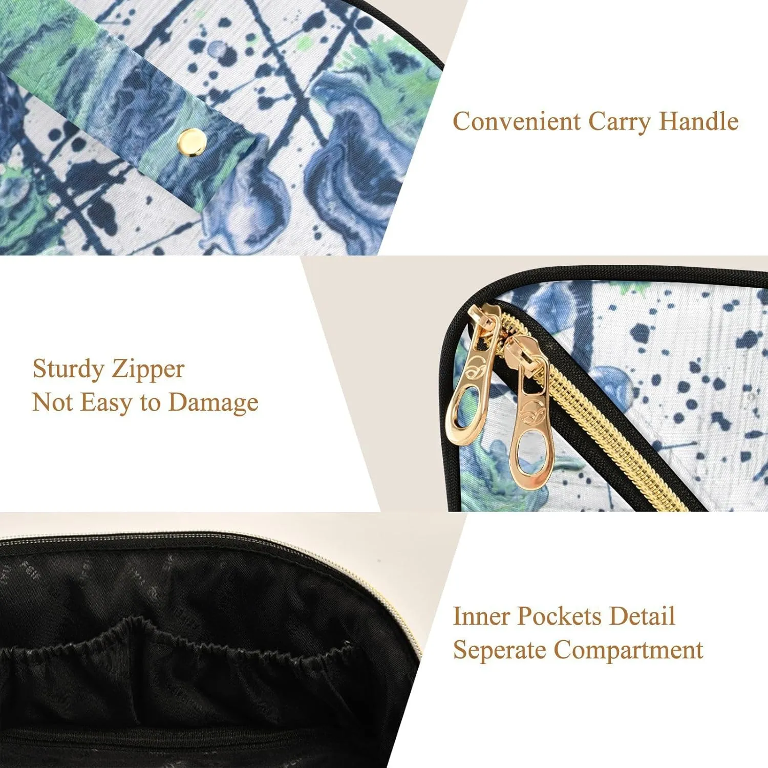 Makeup and Skincare Travel Bag with Divider and Handle Spacious Organizer Case for Women on the Move