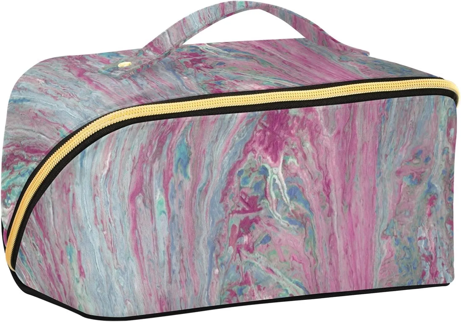 Makeup and Skincare Travel Bag with Divider and Handle Spacious Organizer Case for Women on the Move