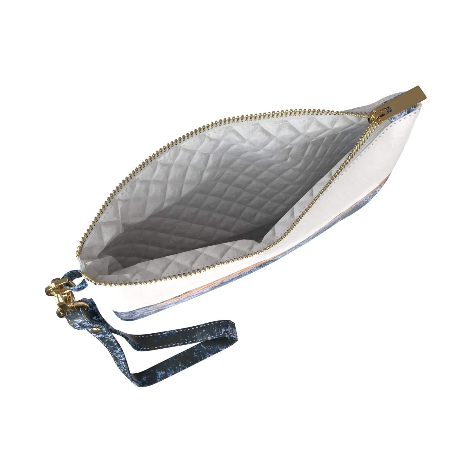 Makeup Bag 9.5 x 6 inch Sunrise Portable Organizer Design Strap Accessories Purse Pouch Print PU Leather Toiletry Zipper Travel Case Range Capped Snow Aerial View Mountains Storage Cosmetic