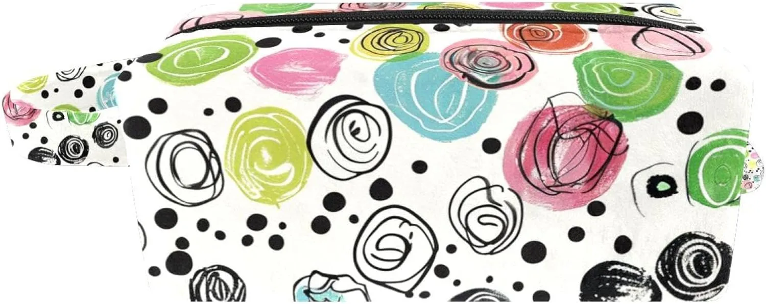 Makeup Bag Small,Makeup Travel Bag,Easter Doodle Ornamental Eggs,Makeup Organizer Bag